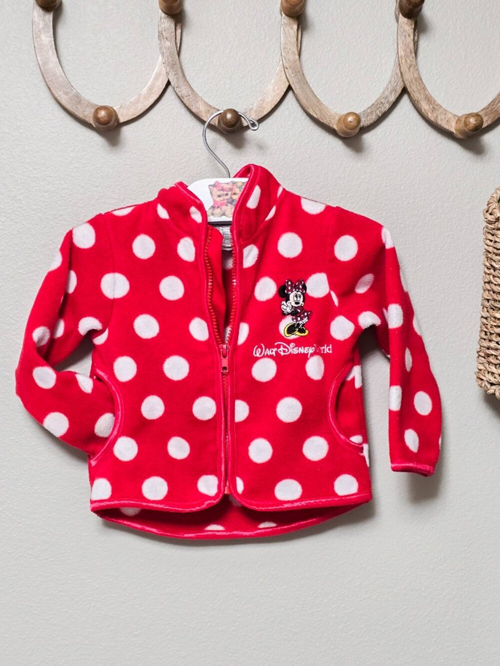 Disney Parks Minnie Mouse Fleece Jacket 18 Mos. Walt Disney World Polka Dot